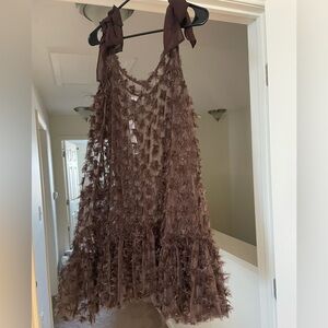 URBAN OUTFITTERS BROWN GLITZY DRESS